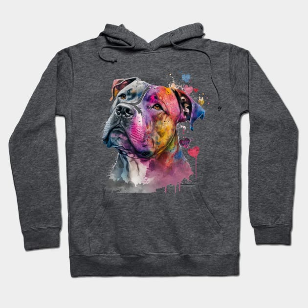 Valentines Pitbull art - Unleashing love, one wag at a time Hoodie by UmagineArts